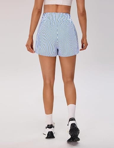 BMJL 2.5" Athletic Shorts for Women Comfy High Waisted Short with Pocket | zipper pocket,dolphin hem,elastic wide waistband,longer back,stretchy and quick-dry fabric,built-in liner,gym,workout,running thumbnail 2