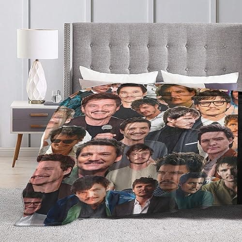 Pedro Pascal Fotocollage, weiche und bequeme, warme Fleecedecke für Sofa, Büro, Bett, Auto, Camping, Couch, gemütliche Plüsch-Überwurfdecken, Stranddecken (101,6 x 127 cm) thumbnail 8