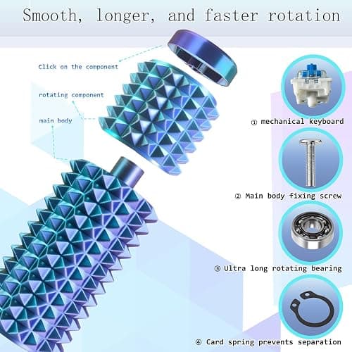 Pain Stim Fidget, 3-in-1 Massage - Click - Rotate, 3D Printed Fidget Toys, Suitable for Hand Stimulation、Autism、ADHD、Irritability、Adult Fidgets for Anxiety and Stress (Regular - A/2 pcs) thumbnail 5