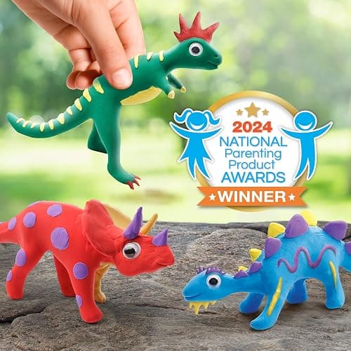 NATIONAL GEOGRAPHIC Clay Dinosaur Arts & Crafts Kit - Dinosaur Air Dry Clay for Kids with 5 Clay Colors, 5 Dino Skeletons & Googly Eyes, Dinosaur Activity for Girls and Boys Ages 4 5 6 7 8 9 & 10 thumbnail 6