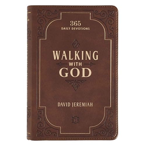 Walking with God Devotional - Brown Faux Leather Daily Devotional for Men & Women 365 Daily Devotions - Image 1