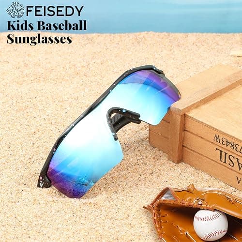 FEISEDY Kids Teens Baseball Polarized Sunglasses Sports TR90 Frame Boys Girls Cycling B2454 thumbnail 7