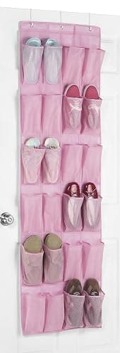 Whitmor 24 Pocket Over the Door Shoe Organizer - Pink - Pink - 24 Pockets thumbnail 2