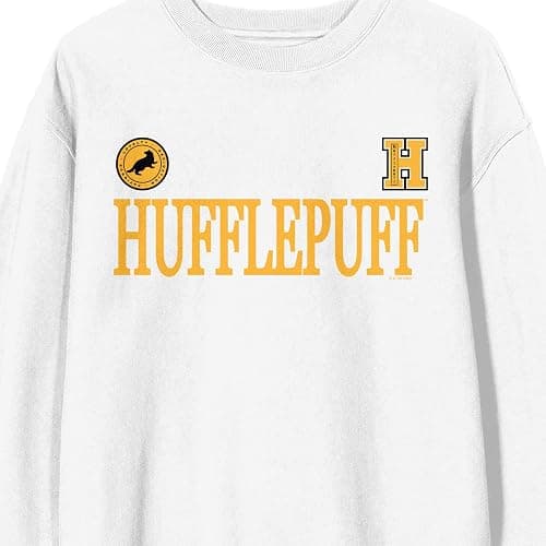 Bioworld Harry Potter Hufflepuff Mascot Adult White Crew Neck Long Sleeve Sweatshirt thumbnail 2