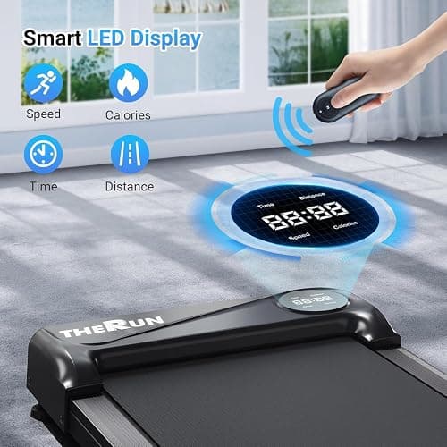 Tapis de Course Portable pour la Maison et Le Bureau, Walking Pad Électrique Moteur 2.5 HP Tapis Roulant 6km/h avec Télécommande, Écran LCD,Capacité 120 KG thumbnail 2