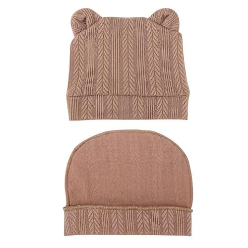 DRESHOW Bonnets de Naissance et Moufles de Protection Bébé Gants Bonnet Nouveau-né Bambin Doux Mignon Tricoté Chapeau 0-6 Mois, Taille Unique thumbnail 5