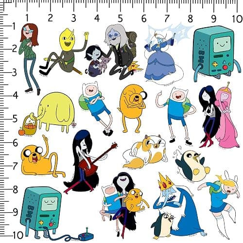 Adventure TIME Characters 50ct Vinyl Large Deluxe Stickers Variety Pack - Laptop, Water Bottle, Scrapbooking, Tablet, Skateboard, Indoor/Outdoor - Set of 50 thumbnail 3