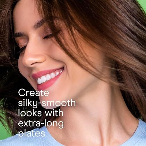 Conair Double Ceramic Flat Iron, 1-Inch Flat Iron, 5 Digital Temp Settings Up to 410°F, Extra-Long Plates, For All Hair Types and Textures, White thumbnail 6