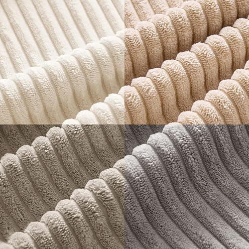 MIULEE Boho Farmhouse Neutral Cream Throw Pillow Covers 18x18 Inch Set of 4 Mordern Nordic Cushion Covers Soft Corduroy Spring Home Decor for Couch Bed Sofa Living Room thumbnail 5