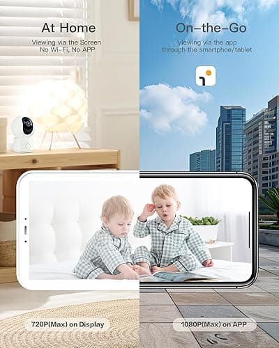 ARENTI Baby Monitor 2 Cameras, Smart Baby Camera with 5-Inch Wireless Display, Super Night Vision, Temperature Sensor, Sound Detection, Auto Motion Tracking, 2-Way Audio, VOX Mode(B2 Set) thumbnail 5