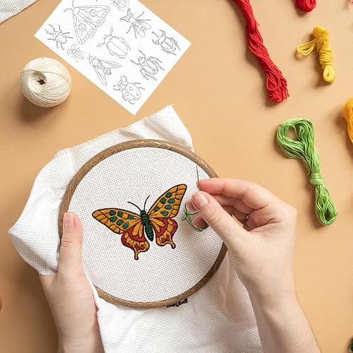 Rngmsi Water Soluble Embroidery Patterns - 4 Pcs Insect Theme Stick and Stitch Embroidery Paper Wash Away Butterfly Dragonfly Moth Design Water Soluble Stabilizer Transfer Paper for Hand Sewing thumbnail 6