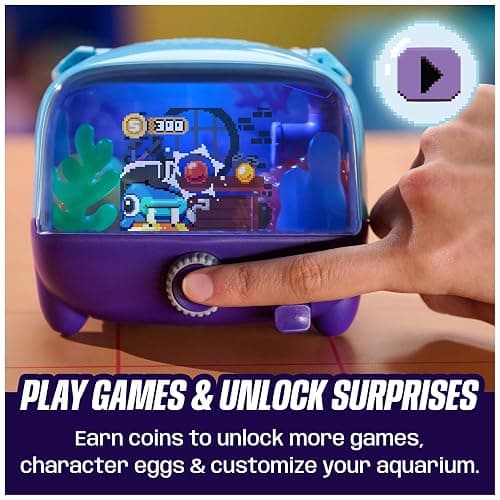 BITZEE Aquarium Interactive Fish Tank Toy & Digital Pet, Ages 5+ | Nurture 30 Virtual Fish, Reacts to Touch, Customize with LED Lights, Screen-Free Responsive Play, Birthday Gift for Kids thumbnail 8