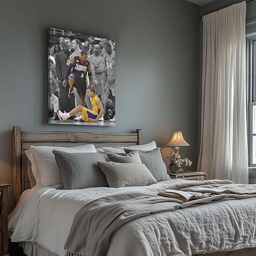 B.B.F MAKE Basketball Canvas Wall Art, Iverson and Tyronn Lue Poster Prints NBA Star Artwork Decoration Motivational Sports Wall Decor for Gym Office Home Dorm Bedroom Living Room, Framed 8x10inch thumbnail 4