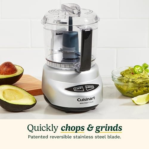 Cuisinart Mini-Prep Plus Food Processor, 24-Ounce Mini Food Processor to Chop Herbs, Vegetables, and Hard Cheese, 24-Ounce Work Bowl, Reversible Stainless Steel Blade, DLC-2ABC, Brushed Chrome thumbnail 3