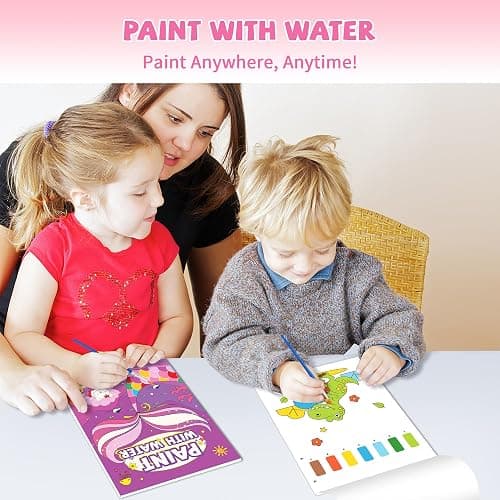 3PCS Paint With Water Books for Kids 20 Page Each,Unicorn Mermaid & Dinosaur Watercolor Paint Book Set for Kid,Toddlers Color Coloring Painting Drawing Set,Mess Free Toys Gifts for Kid Age 3 4 5 6 7 8 thumbnail 2