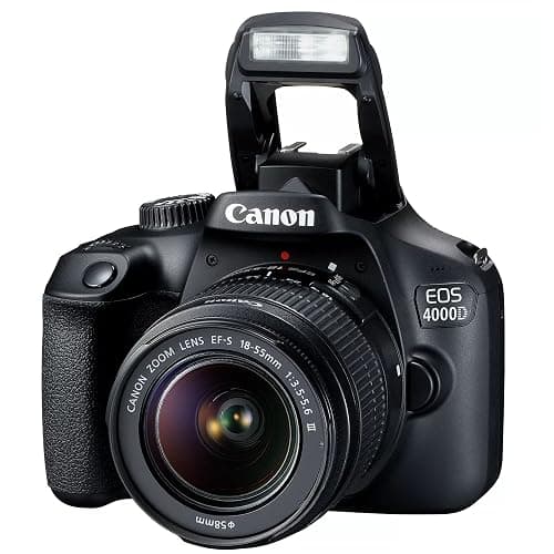 Canon EOS 4000D / Rebel T100 DSLR Camera w/EF-S 18-55mm F/3.5-5.6 Zoom Lens + 64GB Memory, Filters,Case, Tripod, Flash, and More (34pc Bundle) (Renewed) thumbnail 8