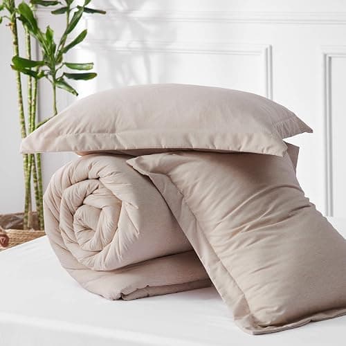 Bedsure King Size Comforter Set - Warm Taupe Soft Bedding for All Seasons, Cationic Dyed Bed Set, 3 Pieces, 1 King Size Comforter (104"x90") and 2 Pillow Shams (20"x36"+2") thumbnail 7