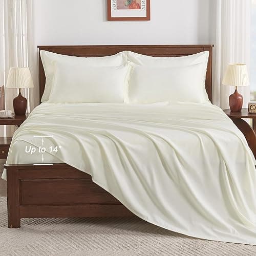Andency Ivory King Size Comforter Set with Sheets - 7 Pieces Boho Tassel Bed in a Bag Soft Lightweight Bedding Sets, Ivory Fringe Bed Set with Comforter, Sheets, Pillowcases & Shams thumbnail 4