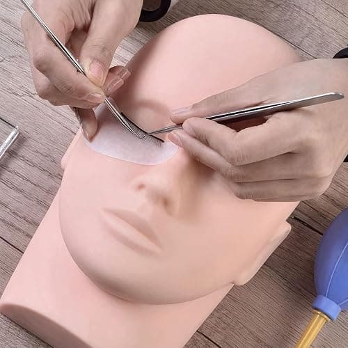 Beayuer Facial Mannequin Practice Training Head for Put on Makeup and Lash Extension Cosmetology Doll Head Soft Touch Rubber Practice Face Model Easy to Clean by Skincare Essential Oil (1 Pc, White) thumbnail 4