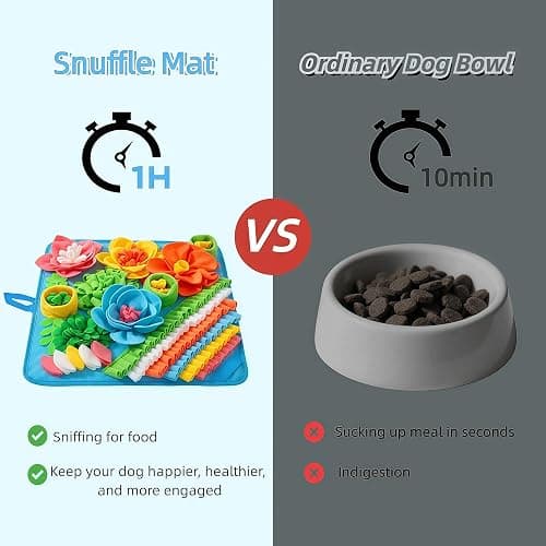 nestery Small Snuffle Mat for Dogs - Dog Food Mat for Mental Stimulation, Stress Relief and Training - Snuffle Mats Non-Slip Encourages Natural Foraging for Small Medium Dog, Puppy, Cat, Rabbit 15.4in thumbnail 4