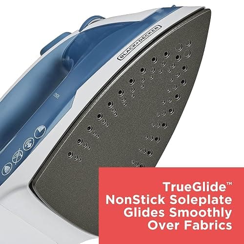 BLACK+DECKER Easy Steam Compact Iron for Clothes, Automatic Shutoff, Nonstick Plate, Light Weight, 1200 Watts thumbnail 5