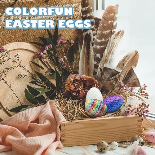 6PCS 3D Printed Dragon Eggs with Dragon Inside, Easter Basket Stuffers Mini Mystery Crystal Egg Fidget Toy, Surprise 3D Printed Animals Toy thumbnail 8