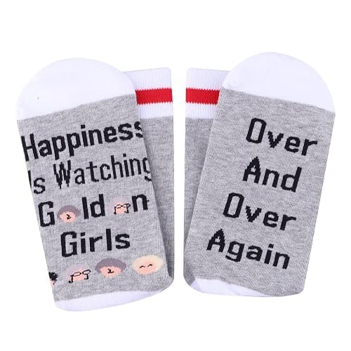 PXTIDY 2 Pairs Golden Inspired Girls TV Show Socks - Happiness Is Watching Novelty Socks - Friendship Gift thumbnail 8