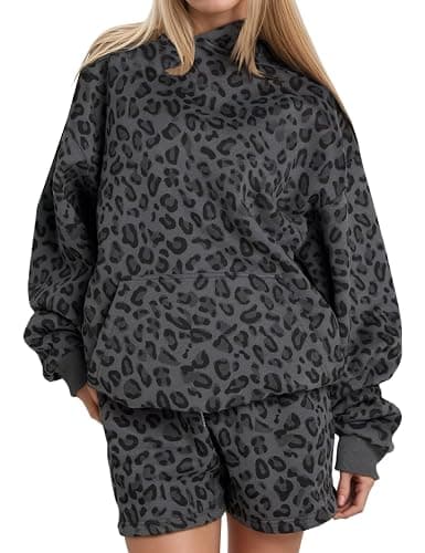 DURUNUL Leopard Print Hoodies for Women Oversized Cheetah Printed Hooded Pullover 2000s Y2K Hoodie Sweatshirt 90s Streetwear - Image 1