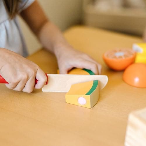 Melissa & Doug Wooden Cutting Fruit Toy Food Set & Pretend Play Kitchen Accessories, Preschool Learning Toys for Girls & Boys 3+ thumbnail 2