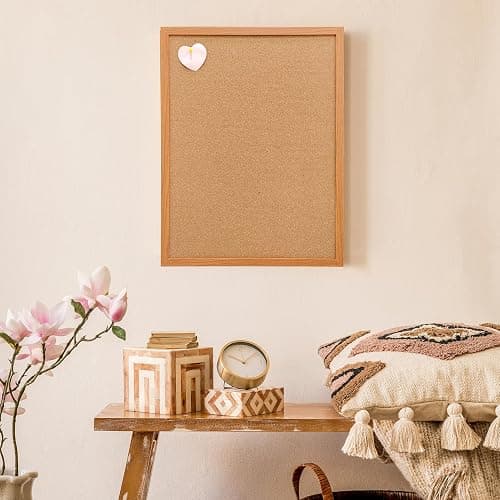 Cork Bulletin Board for Wall - 24” x 18” Bulletin Board Cork Board Wall Mounted Wood Frame Message Board pin Board for School,Office and Home thumbnail 2