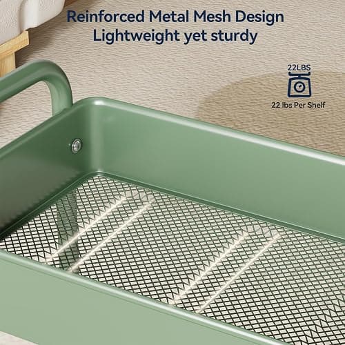 3-Tier Rolling Cart, Green thumbnail 6