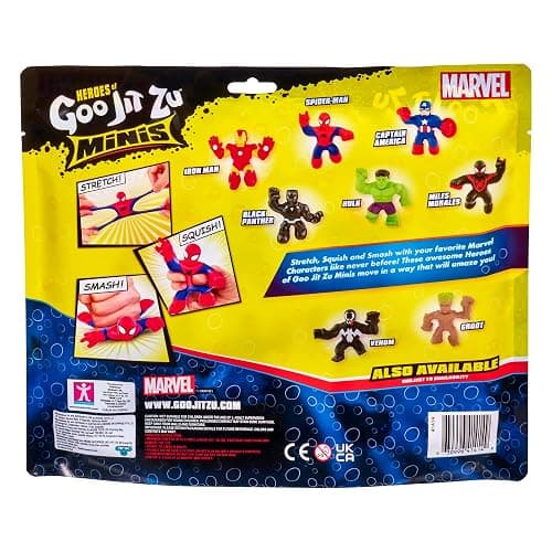 Heroes of Goo Jit Zu Marvel Mega Mini 6 Pack - Superhero Toys, Squishy, Stretchy, Gooey Mini Heroes - Ironman, Spider-Man, Captain America, Miles Morales, Hulk and Black Panther thumbnail 9