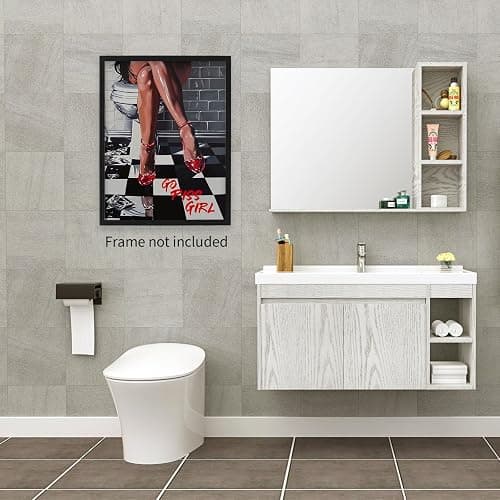WBSTGUE Funky Bathroom Canvas Wall Art Go Piss Girl Poster Funny Vintage Toilet Print Trendy Disco Art Wall Decor for Girl College Apartment 12x16inch Unframed thumbnail 5