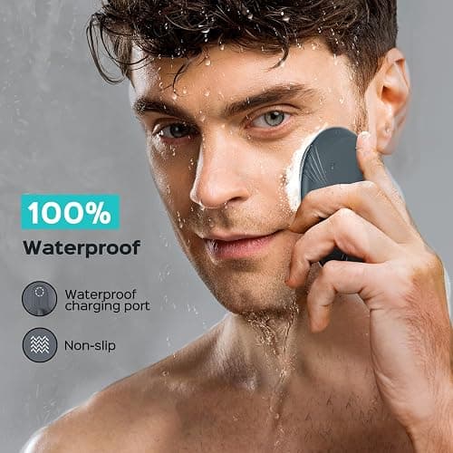 COSLUS Facial Cleansing Brush Face Scrubber : Portable Silicone Waterproof Rechargeable Face Wash Brush, 5 Cleansing Modes, Electric Deep Cleaning for Men & Women, Removing Blackhead, Exfoliating thumbnail 5