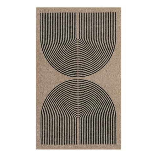 Lahome Modern Rainbow Easy Jute Rug, 3x5 Washable Rugs for Entryway Farmhouse Black Patio Carpet, Non Slip Indoor Door Mat Contemporary Outdoor Porch Carpet for Laundry Guestroom Room Decor thumbnail 8