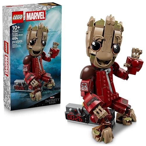 LEGO Marvel Ravager Jumpsuit Groot Building Toy for Boys & Girls, Ages 10+ - Posable Display & Play Figure W/Detonator Device - Gift Idea for Birthdays - 76341 - Image 1