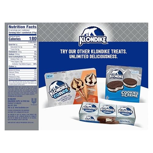 Klondike Ice Cream Sandwich Vanilla 6 Count for a Delicious Frozen Dessert Kosher Certified Ice Cream Simple Dessert Made With No Artificial Growth Hormones 4.23 fl oz thumbnail 5