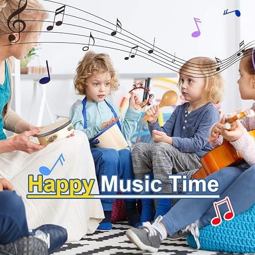 LOOIKOOS Toddler Musical Instruments Montessori Natural Wooden Percussion Instruments for Kids Preschool Educational Musical Toys Set for Boys and Girls with Storage Bag thumbnail 6