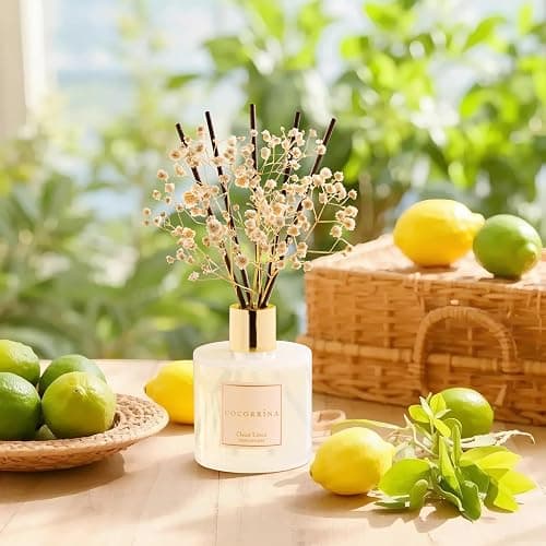 Cocorrína Reed Diffuser Set, Clean Linen 6.7 fl oz Scented Diffuser with Sticks Home Fragrance Reed Diffuser for Bathroom Shelf Decor thumbnail 6