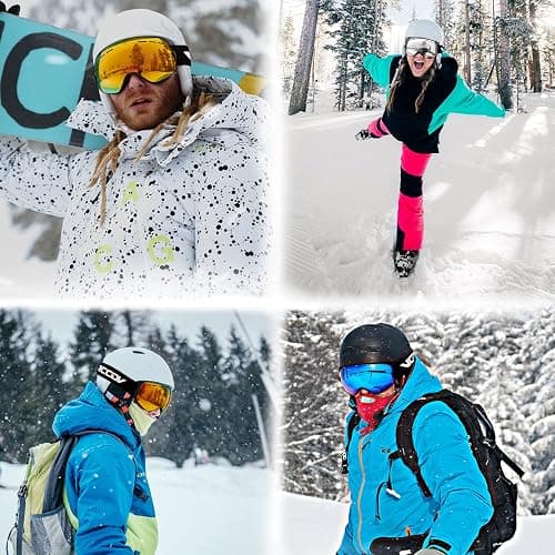Vgooar OTG Ski Goggles, Frameless Ski Goggles with Anti-Fog Double Spherical Lens, 100% UV400 Protection Ski Snow Goggles for Men/Women thumbnail 6