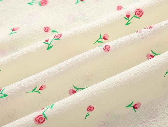 Hupohoi Big Girls Button Down Pajama Set 3pcs Short Sleeve Long Pants with Shorts Crepe Wrinkled Fabric Sleepwear Nighty thumbnail 7