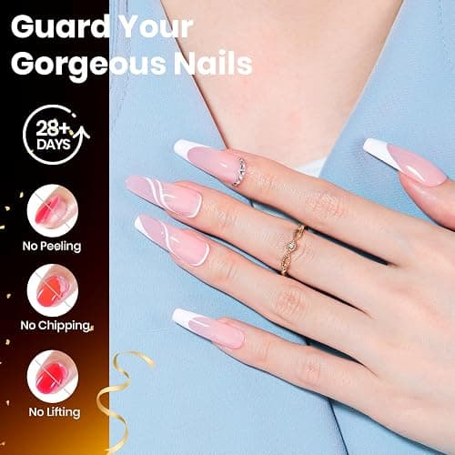 Beetles No Wipe Gel Top Coat and Base Coat Set for Gel Nail Polish - 2Pcs 15ml Super Shiny and Long Lasting Soak Off UV/LED Lamp Needed, Christmas Nail Art Design Gift thumbnail 4
