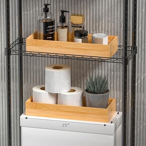 Greatseas Kitchen Drawer Organizer Tray, Stackable Bamboo Deep Drawer Organizer for Large Silverware, Utensils, Cutlery, Flatware,Junk Drawer, Dresser, Bathroom, 17" x 6" x 2.5" (Set of 2) thumbnail 7