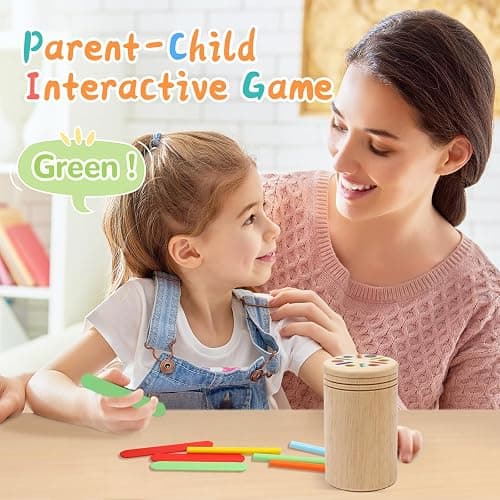 MTTIERY Montessori Wooden Color Sorting Toys for 18 Month Old,Preschool Learning Activities Educational Fine Motor Matching Game,Birthday Gifts for Boys Girls thumbnail 6