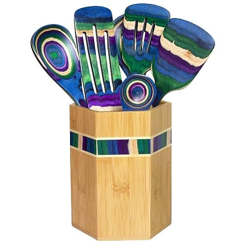 Totally Bamboo Baltique Mumbai Collection Kitchen Utensil Holder, Large Cooking Utensil Crock for Countertop thumbnail 4