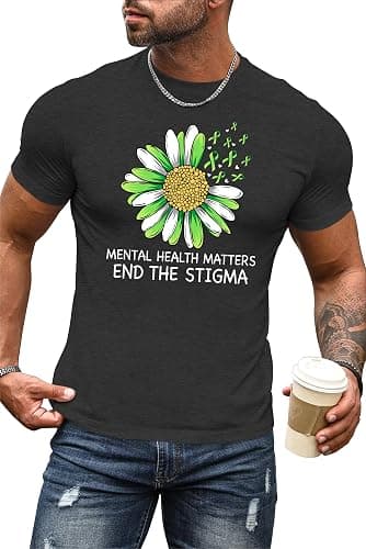 Mental Health Shirt for Men Mental Health Matters Awareness Shirts End The Stigma Short Sleeve Tees Tops thumbnail 5
