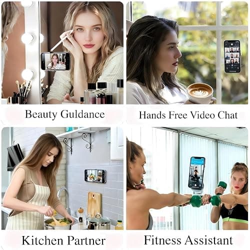 White OCTO BUDYY Silicone Suction Phone Case Mount, Silicon Adhesive Smartphones Stand Sticky, Hands-Free Phone Accessories Holder for Selfies and Videos Trending TikTok Items for iPhone thumbnail 7
