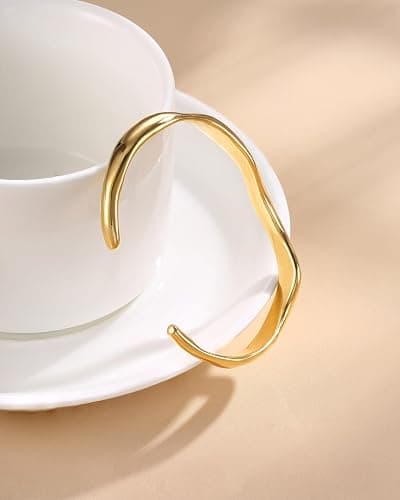 YADOCA Armreif Gold Armband Damen Gold Armband, 14K Gold Edelstahl Armkette Goldene Damen Armbänder Damen Schmuck Valentinstag für Sie Frauen thumbnail 7