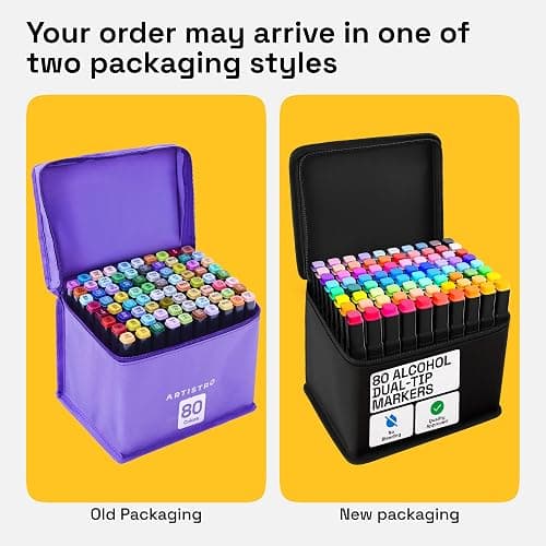 Alcohol Dual Tip Markers Set of 80 with No Bleed Ink, Bonus Case and Vibrant Fade-Resistant Colors, Art Supplies for Sketching, Manga, Drawing, Adult Coloring Books, Card Making (Fine & Chisel) thumbnail 8