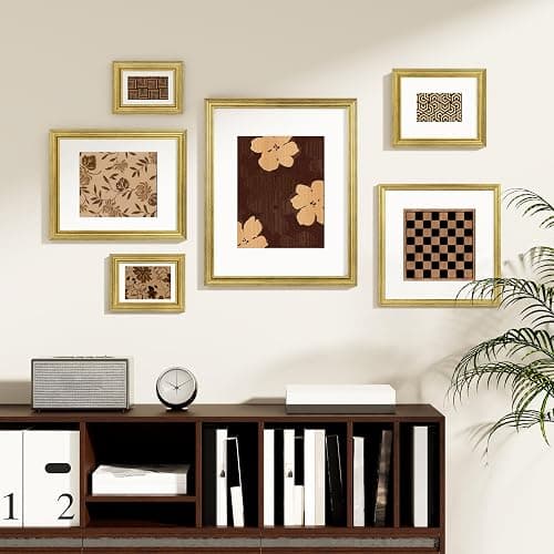Vittanly 5x7 Picture Frames Set of 2, Ornate Vintage Photo Frame for Wall or Tabletop, Display 4x6 Pictures with Mat or 5x7 without Mat, Rustic Gold thumbnail 2